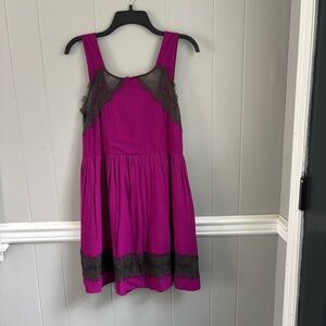 Free People Dress-Georgia Lace Dress Purple With Lace Details. Size 4